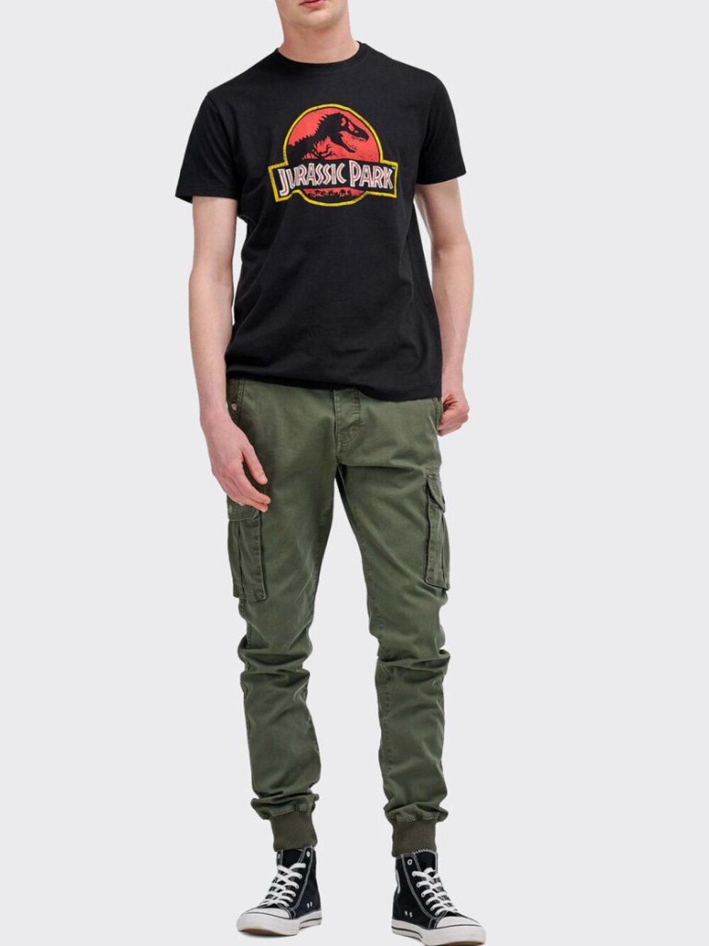 🇨🇦 Jurassic Park Boys Black Graphic Tee - Iconic Dino Logo